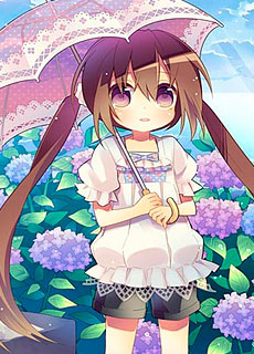 撑雨伞的动漫少女图片